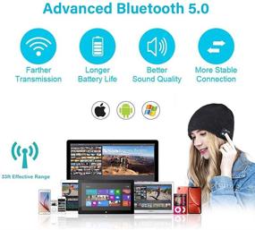 img 1 attached to 🎧 Унисекс Bluetooth-шапка-бини с улучшенным Bluetooth 5.0 и HiFi стерео-динамиком - идеальный подарок для мужчин и женщин на День Рождения.