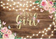 🌸 allenjoy 7x5ft floral it's a girl backdrop - flower butterfly wood wall photography background for baby shower decorations, girl birthday party supplies, picture banner, photo booth props logo