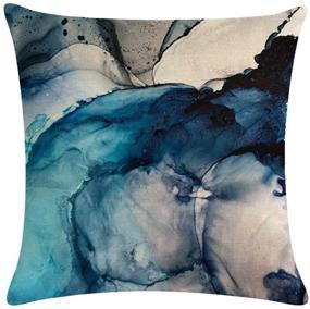img 1 attached to 🌧️ VIGVOG Waterproof Outdoor Pillow Covers - Set of 4 Blue Patio Garden Cushion Cover Sofa Pack, 18 X 18 Inch (Waterproof-5)