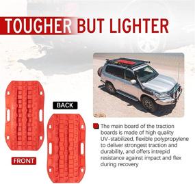 img 2 attached to 🚜 BUNKER INDUST Оффроудные тракционные доски - 2 штуки мата для восстановления проходимости в грязи, песке и снегу для джипов 4X4 - красный инструмент для повышения сцепления шин.
