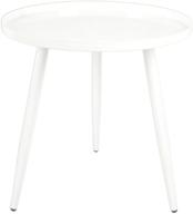 h jinhui round metal outdoor side table - waterproof removable tray table for small sofa, coffee table, indoor accent table in living room, bedroom, balcony, office - easy to assemble, white logo