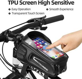 img 3 attached to 🚴 Waterproof Phone Mount Cycling Bag for iPhone 11 Plus XS Max - CbRSPORTS Bike Phone Pouch Bicycle Front Frame Bag Top Tube Cycling Pouch Accessories (Fits 6.5-7” and Below)