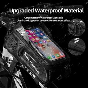 img 2 attached to 🚴 Waterproof Phone Mount Cycling Bag for iPhone 11 Plus XS Max - CbRSPORTS Bike Phone Pouch Bicycle Front Frame Bag Top Tube Cycling Pouch Accessories (Fits 6.5-7” and Below)