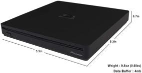 img 1 attached to Pioneer BDR-XS07UHD Portable 6X Ultra HD 4K Blu-ray Burner External Drive Bundle with Cyberlink Software Download Installation Code and USB Cable - CD DVD BD DL BDXL Disc Burning