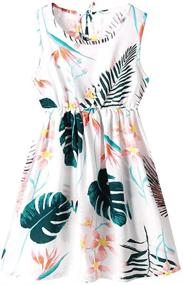 img 4 attached to Adorable Sleeveless Hawaiian Monstera Dresses for Matching Mother-Daughter Outfits