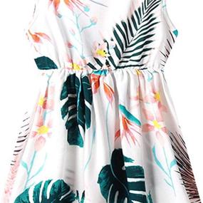 img 1 attached to Adorable Sleeveless Hawaiian Monstera Dresses for Matching Mother-Daughter Outfits