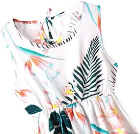 img 2 attached to Adorable Sleeveless Hawaiian Monstera Dresses for Matching Mother-Daughter Outfits