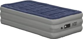 img 2 attached to Comfortable and Convenient: EMMA + OLIVER 18 Inch Twin Size Raised Inflatable Air Mattress with Internal Electric Pump
