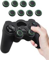 🎮 fosmon analog stick joystick controller performance thumb grips for ps4/ps3/xbox one/x/one s/360/wii u - black & green (set of 8): enhance gaming experience logo