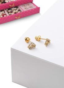 img 3 attached to 👑 Hypoallergenic Stainless Steel Earrings for Sensitive Girls - Princess Jewelry