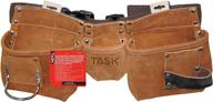 🛠️ task tools t77250 weekend warrior work apron, 5-pocket leather utility belt with quick release buckle - adjustable from 36” - 54”, 2-inch wide polymer belt logo