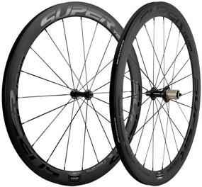 img 2 attached to Enhance Your Cycling Performance with Superteam 50mm 🚴 Clincher Wheelset: 700c, 23mm Width, Carbon Wheels with Black Decals