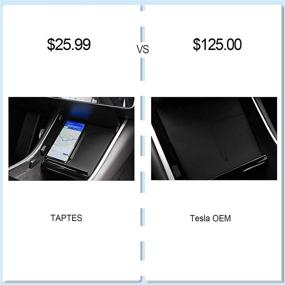 img 2 attached to 📱 TAPTES Dual Phone Wireless Charger for Tesla Model 3 2017-2020, Black - Compatible with iPhone & Samsung Smartphones - Car Center Console Interior - Tesla Model 3 Accessories