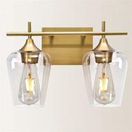 💡 zicbol gold bronze vanity lights fixtures - modern 2-light bathroom light with clear glass shade for bath, living room, bedroom логотип