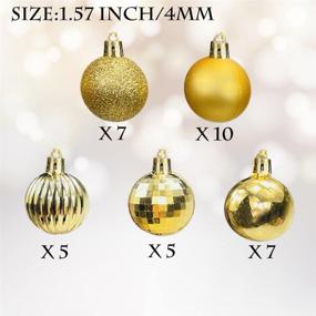 img 3 attached to 🎄 AOGU 34Pcs Christmas Balls: Gold Shatterproof Tree Ornaments for Festive Home Decor, Party Garlands, and Wreaths - Includes Hanging Hooks