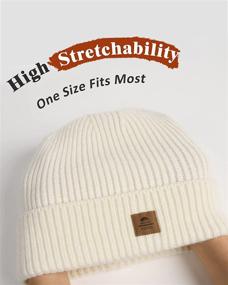 img 1 attached to Beanie Cuffed Winter Acrylic Ribbed Outdoor Recreation for Hiking & Outdoor Recreation Clothing