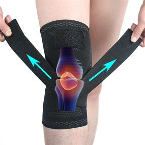 img 1 attached to 🏋️ Xom-shot Knee Brace 2 Pack: Ultimate Knee Compression Sleeves for Pain Relief & Support - Perfect for ACL, Meniscus Tear, Sports, Jogging, Running, Gym, Hiking, & Workouts