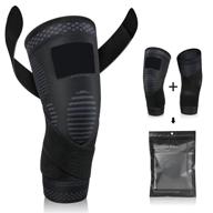 🏋️ xom-shot knee brace 2 pack: ultimate knee compression sleeves for pain relief & support - perfect for acl, meniscus tear, sports, jogging, running, gym, hiking, & workouts логотип