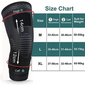 img 3 attached to 🏋️ Xom-shot Knee Brace 2 Pack: Ultimate Knee Compression Sleeves for Pain Relief & Support - Perfect for ACL, Meniscus Tear, Sports, Jogging, Running, Gym, Hiking, & Workouts