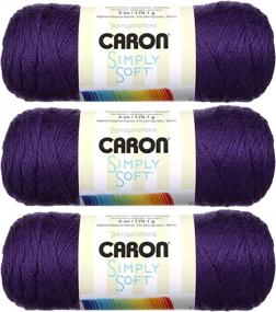 img 1 attached to 🧶 Bulk Buy Caron Simply Soft Yarn Solids (3-Pack) in Purple H97003-9781