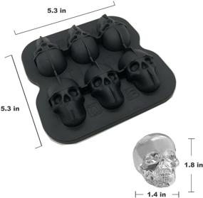 img 2 attached to Silicone 3D Skull Ice Cube Mold with Funnel Design - Easy 🧊 Fill & Release, Creates 6 Ice Skulls for Halloween Christmas Party, Whiskey, Cocktails, Chocolate