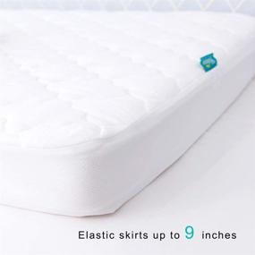 img 1 attached to 🛏️ Quilted White Crib Mattress Protector- Absorbent & Noiseless Cover | Skin-Friendly & Breathable | 100% Waterproof & Machine Washable | Improved Thickness