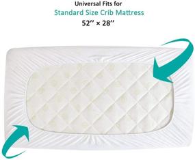 img 2 attached to 🛏️ Quilted White Crib Mattress Protector- Absorbent & Noiseless Cover | Skin-Friendly & Breathable | 100% Waterproof & Machine Washable | Improved Thickness