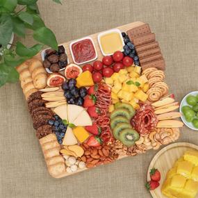 img 1 attached to 🎁 FamRica Bamboo Charcuterie Board Set: Elegant Wedding, Housewarming & Engagement Gift with Slid-Out Drawers