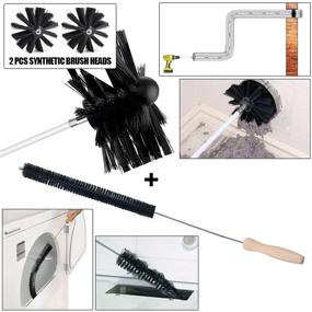 img 3 attached to 🔥 Exceptional Dryer Vent Cleaning Kit: Powerful Lint Remover with Chimney Brushes, Extending up to 24 Feet! Includes 2 Synthetic Brush Heads and a 30" Dryer Lint Brush, for use with or without a Power Drill...