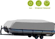 🛥️ pontoon boat cover, waterproof polyester fabric with storage bag, fits 17-20ft length & beam width up to 102in, trailerable design - grey логотип