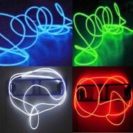 🔌 4-pack 15ft neon glowing electroluminescent wire/el wire (blue, green, red, white) + 3 modes battery controllers by tdltek логотип