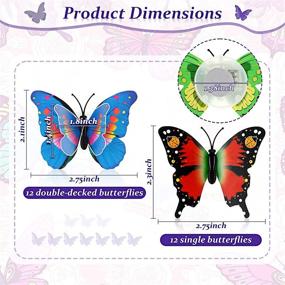 img 3 attached to 🦋 3D LED Butterfly Decoration Night Light Sticker - Perfect for Garden, Bedroom, Living Room, and More! (24 Pack)