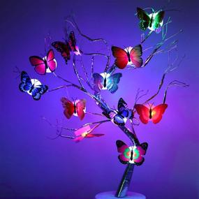 img 1 attached to 🦋 3D LED Butterfly Decoration Night Light Sticker - Perfect for Garden, Bedroom, Living Room, and More! (24 Pack)