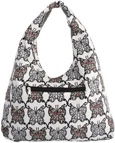 img 4 attached to 👜 Bohemian Hippie Gypsy Soft Cotton Shoulder Bag Handbag Tote - kilofly