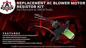 img 3 attached to 🔌 Комплект резистора вентилятора кондиционера (AC Blower Motor Resistor Kit) с проводкой - Лучшая замена для 89019088, 973-405, 15-81086, 22807123 - Совместим с автомобилями Chevrolet, GMC и Cadillac - Silverado, Tahoe, Suburban, Avalanche, Sierra, Yukon.