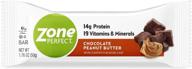 🍫 zone perfect protein nutrition bars: 20 count, 14g protein, vitamins & minerals, chocolate peanut butter flavor logo