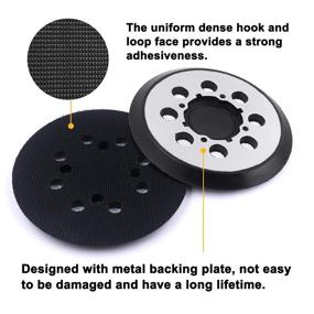 img 2 attached to 🛠️ YIJIANG 3 Packs Metal 5 inch 8 Hole Hook &amp; Loop Replacement Sander Pad - Compatible with DeWalt DWE6421/6421K, DWE6423/6423K, DCW210B Random Orbital Sander - Replace for Pad Part Number DWE64233 &amp; N329079 - Enhanced SEO