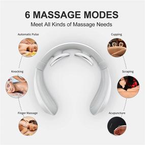 img 1 attached to 💆 Cordless Intelligent Neck Massager with Heat for Pain Relief - Portable Deep Tissue Trigger Point Massager with 6 Modes, 15 Levels - Perfect Gift for Women and Men, for Use at Home, Office, or Outdoors