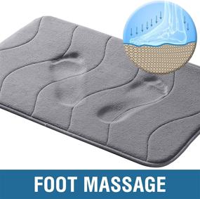 img 3 attached to 🛁 Premium Grey Memory Foam Bath Mat - Non Slip, Thick & Soft Water Absorbent Rug - 24x17 Inches