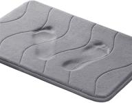 🛁 premium grey memory foam bath mat - non slip, thick & soft water absorbent rug - 24x17 inches logo