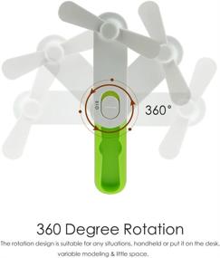 img 1 attached to 🌬️ LINGSFIRE Handheld Fan - Mini USB Portable Fan, Rechargeable Personal Fan for Home and Travel - Desktop and Outdoor Use - USB Powered, 2 Speeds Pocket Fan (Green)