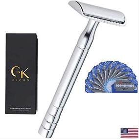 img 2 attached to 🪒 GK Picks – Premium Long Handle Double Edge Safety Razor Kit with 3 Pieces and 10 Blades