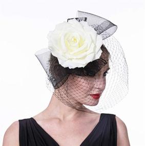 img 2 attached to 🌟 Litter Star Fascinators Cocktail SY04 Cream: Elegant Women's Accessories for Special Occasions