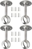 👕 creatyi heavy duty closet rod brackets: ceiling-mounted holders for 1 1/4 inch rod (4 pcs, silver) логотип