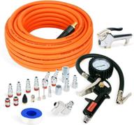 🔧 complete fypower air compressor accessories kit - includes 22 pieces, 50 ft hybrid hose, quick connect fittings, tire inflator, heavy duty blow gun, and swivel plugs logo