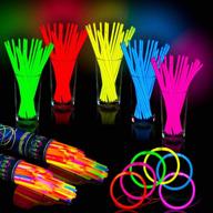 🎉 100 pack colorful glow sticks: ultimate party supply for weddings, birthdays, and more - 8" glowsticks and connectors - fun for kids and adults! logo