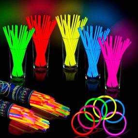 img 4 attached to 🎉 100 Pack Colorful Glow Sticks: Ultimate Party Supply for Weddings, Birthdays, and More - 8" Glowsticks and Connectors - Fun for Kids and Adults!