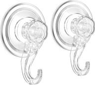 🔧 quntis upgraded adhesive hooks with suction cup - heavy duty clear shower hooks for kitchen, bath, and window - reusable nano hooks for towels, bathrobes, loofahs, sponges, and christmas wreaths - 2 pack логотип