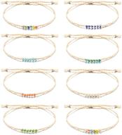 🌱 tarsus 100% waterproof hemp wish friendship anklets bracelets set: stylish accessories for women and girls, built to last logo