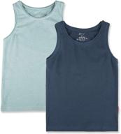 👕 boys' navy and gray little cotton 2 pack undershirts - tops, tees & shirts logo